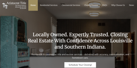 aristocrat title new website jeffersonville louisville paoli closings real estate
